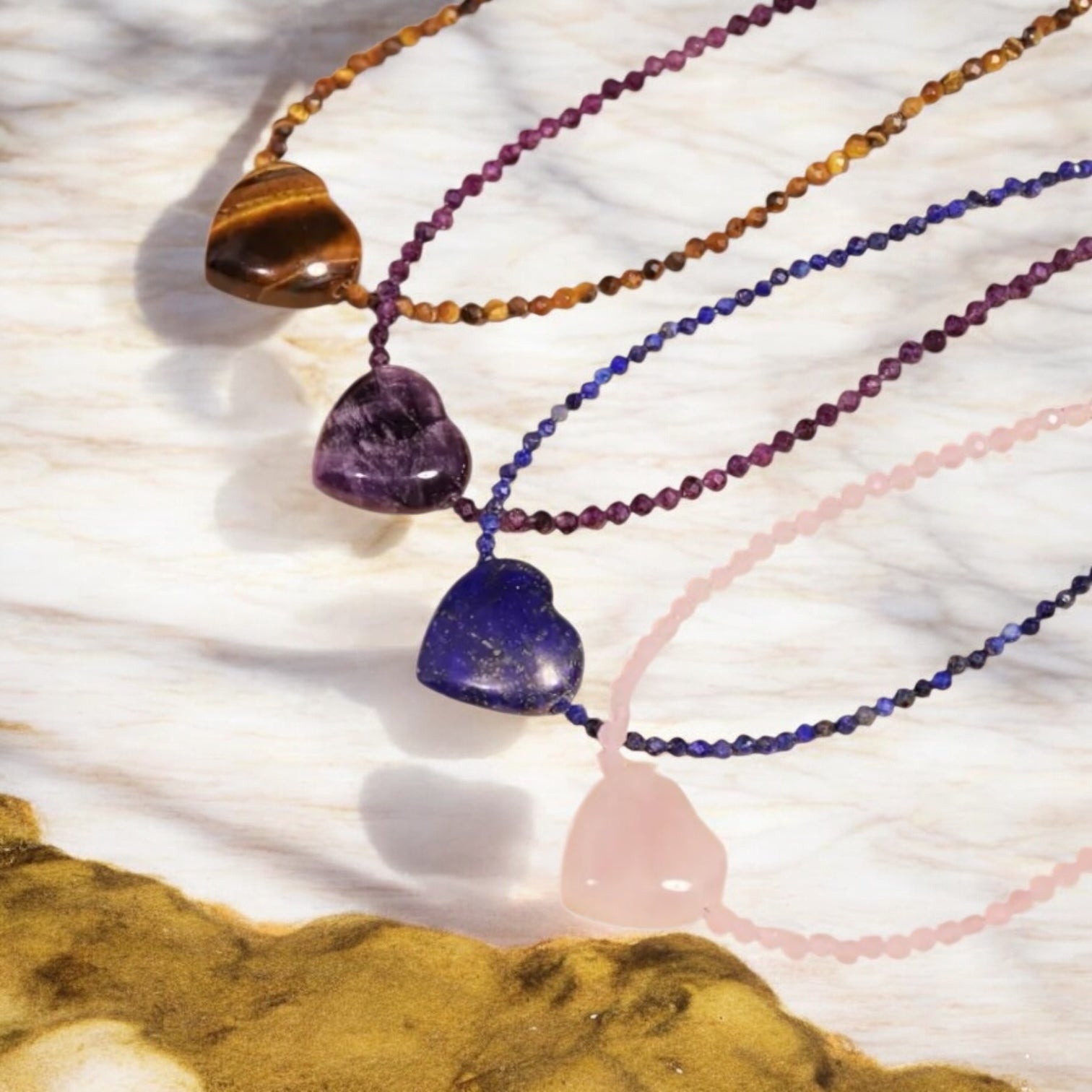 Halskette mit Lapislazuli Herz - CrystalScents