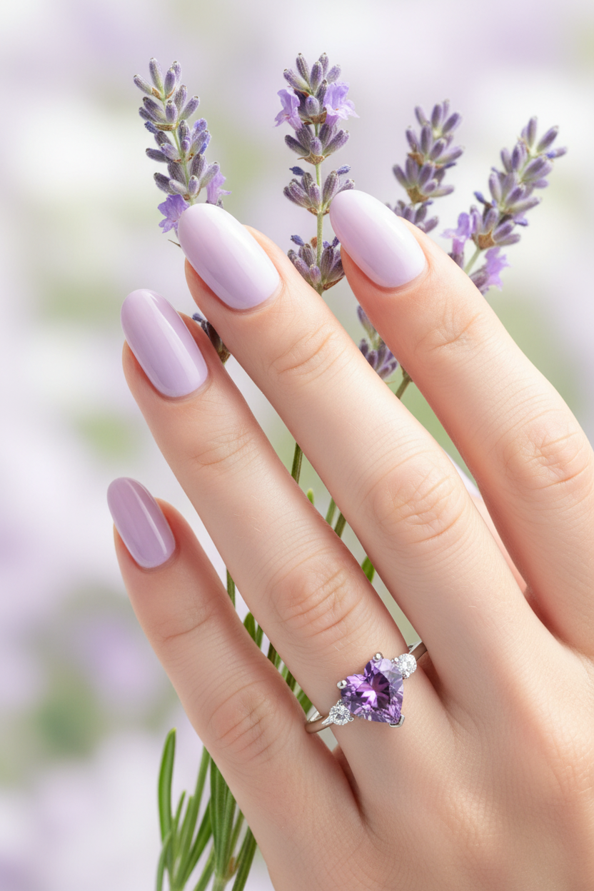 Heller Amethyst-Ring mit Lavendel 2