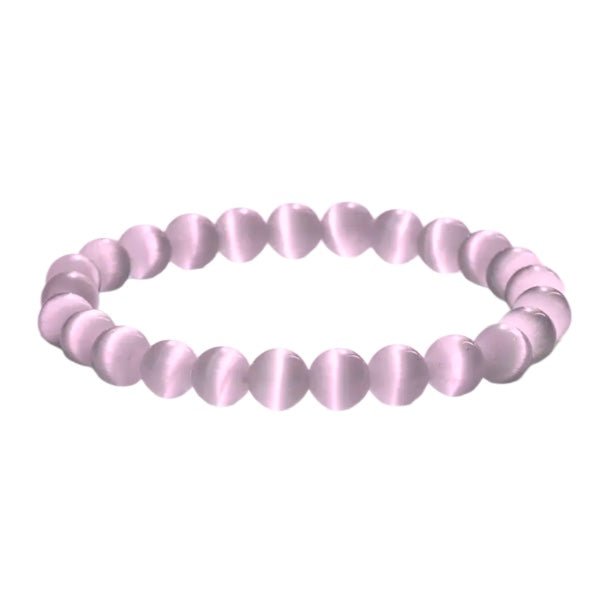 Hellrosa Katzenauge Kugelarmband - CrystalScents