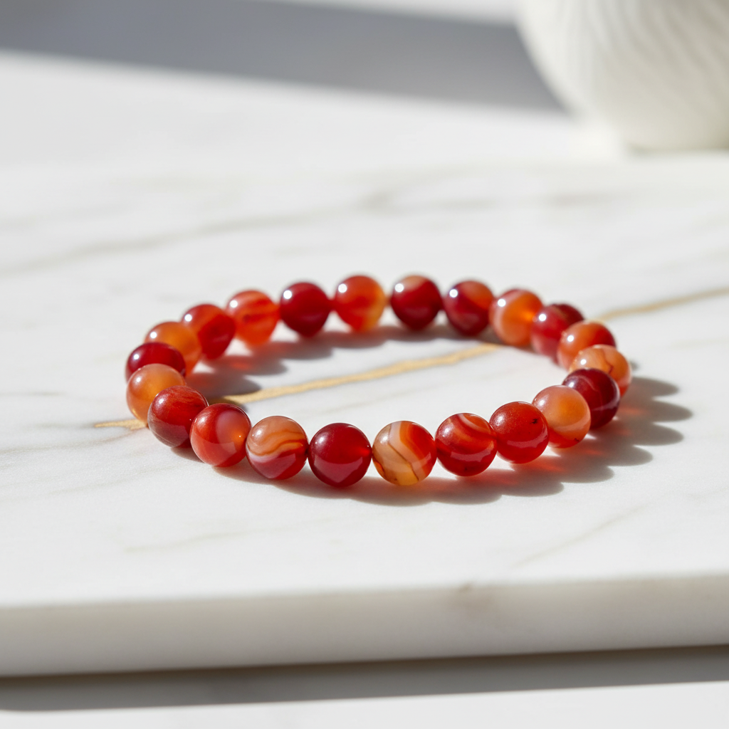 Karneol Armband Gerollt