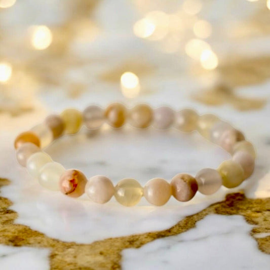 Kirschblüten Achat Kugelarmband - CrystalScents