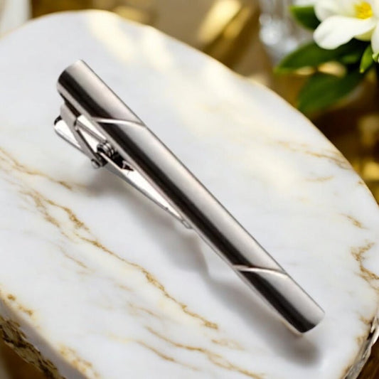 Krawattenklammer Metallic schwarz - CrystalScents