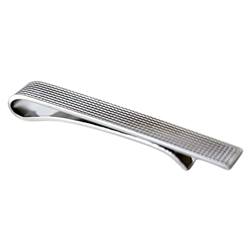 Krawattenklammer Wellenform gemustert; Silber - CrystalScents