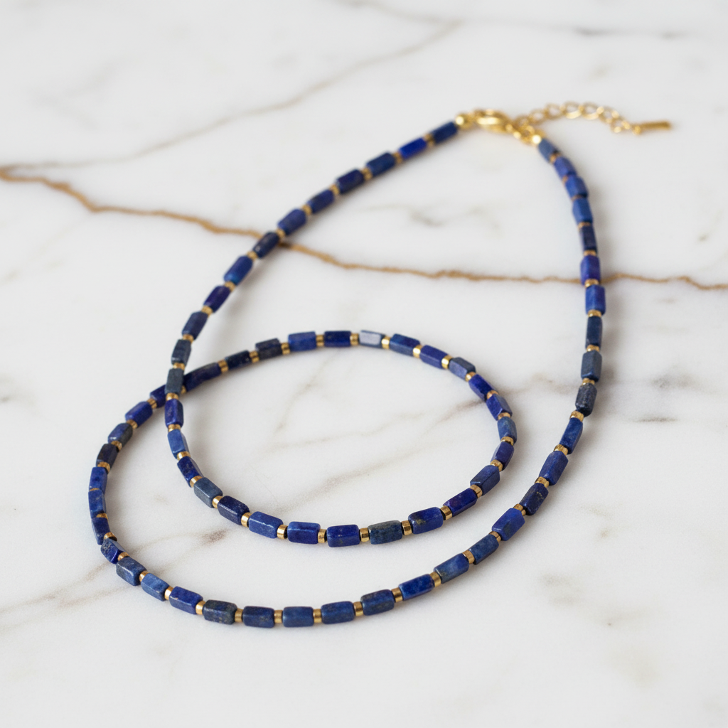 Lapislazuli Halskette Kurve