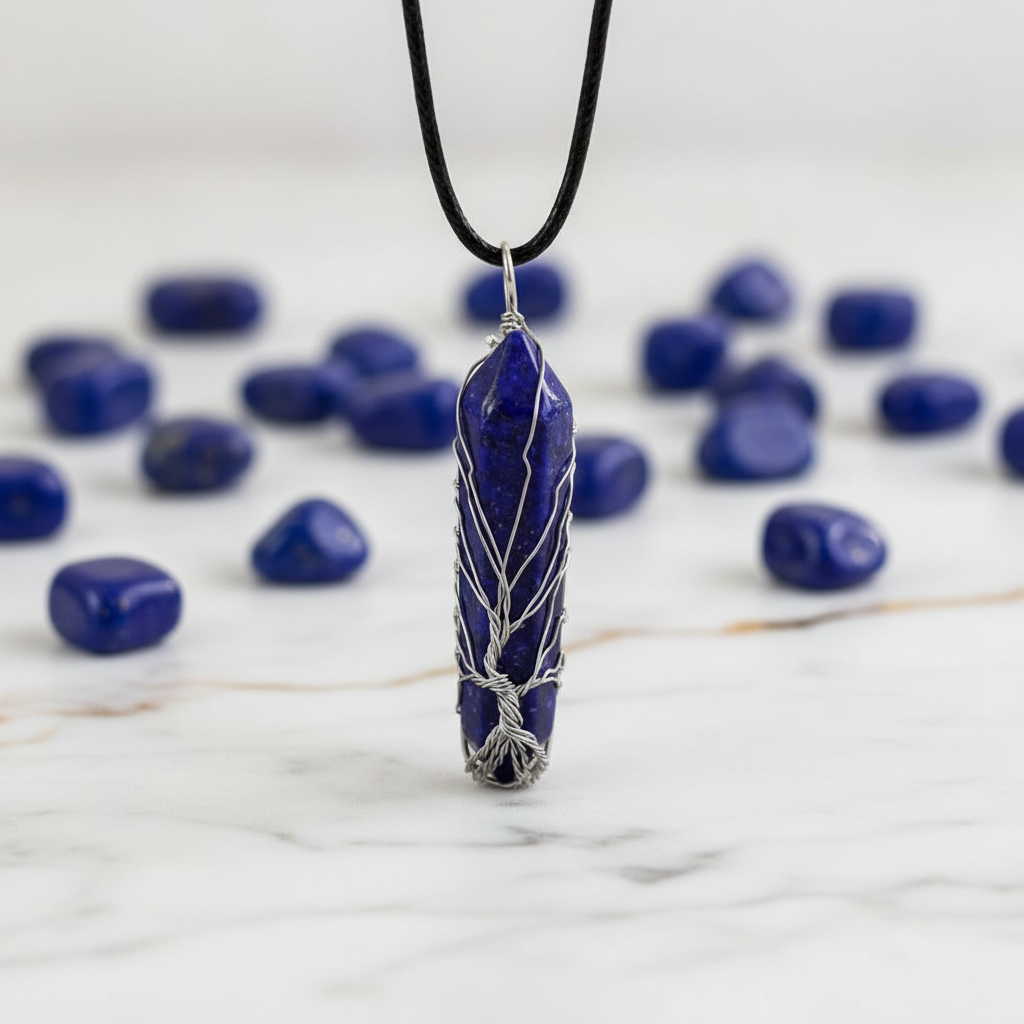 Lapislazuli Schwarz mit Trommelsteinen