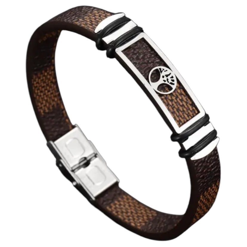 Lederarmband mit Magnet - Verschluss und Baum des Lebens - CrystalScents