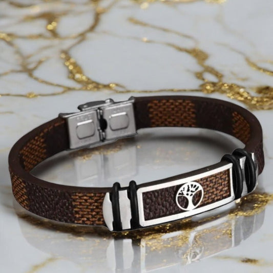 Lederarmband mit Magnet - Verschluss und Baum des Lebens - CrystalScents