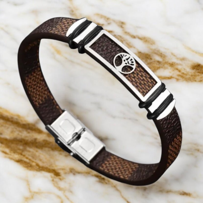 Lederarmband mit Magnet - Verschluss und Baum des Lebens - CrystalScents