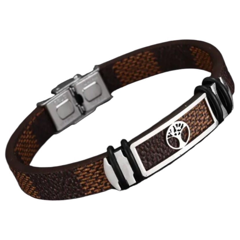 Lederarmband mit Magnet - Verschluss und Baum des Lebens - CrystalScents
