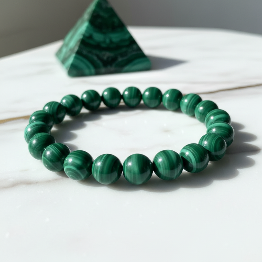 Malachit Armband mit Pyramide 5