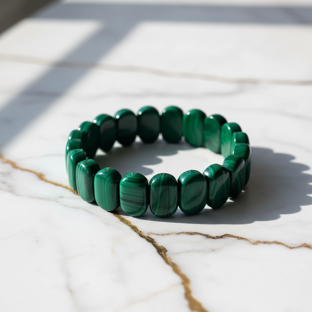 Malachit Armband Winkelansicht