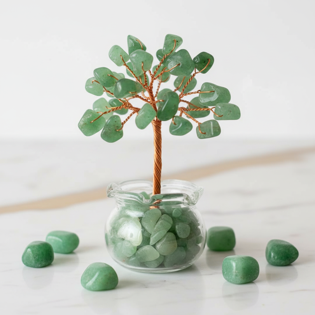 Mini Aventurin Baum mit Steinen 45°
