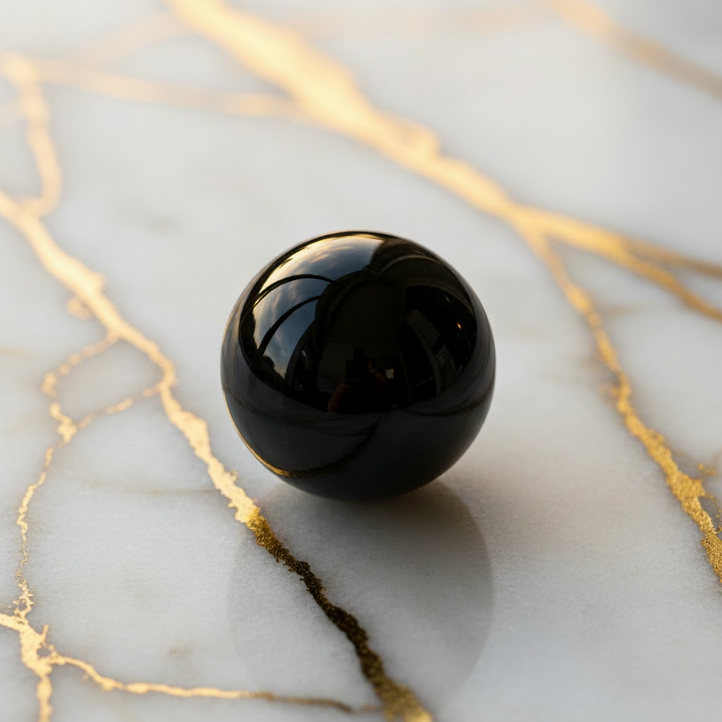 Mini Obsidian Kugel - 60° Winkel
