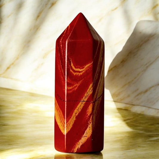 Mini Rot Jaspis Obelisk - CrystalScents
