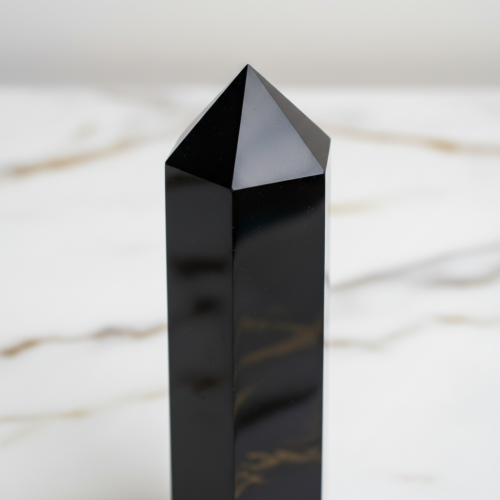 Obsidian-Obelisk Spitze Nahaufnahme