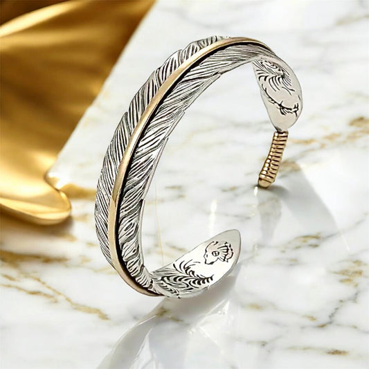 Offenes Armband „Feder“ - CrystalScents