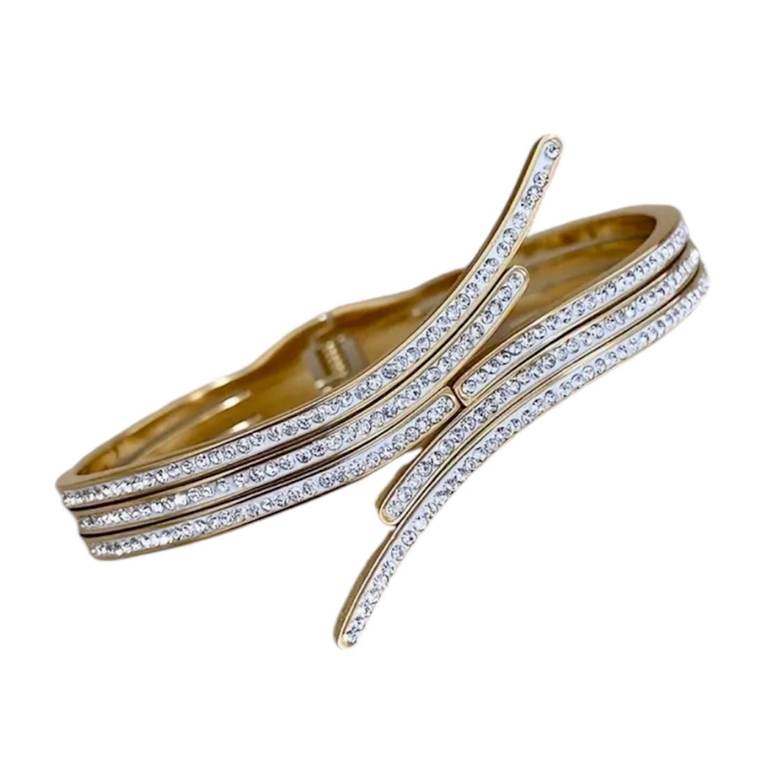 Offenes geschwungenes Armband Gold - CrystalScents