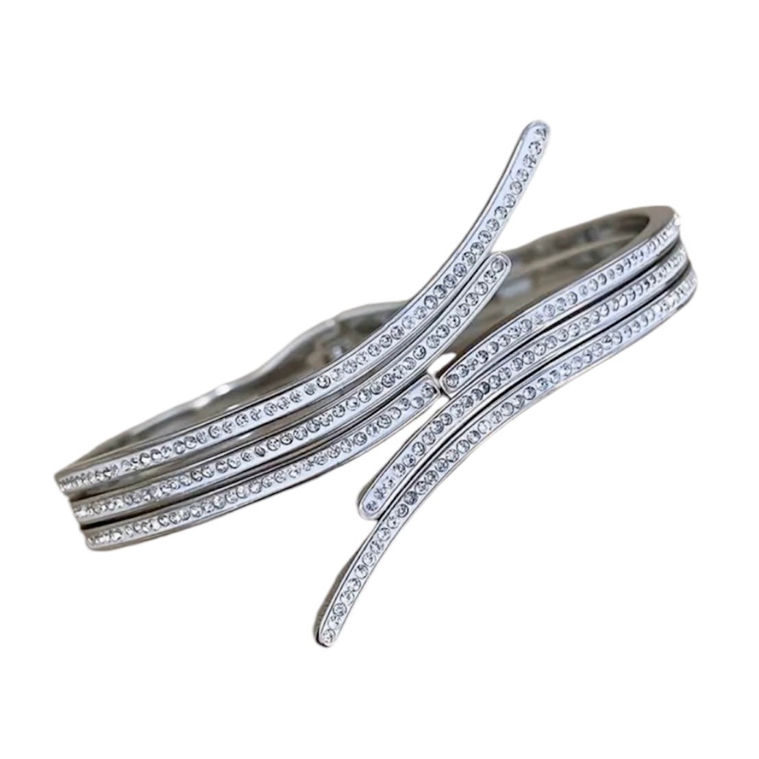 Offenes geschwungenes Armband Silber - CrystalScents