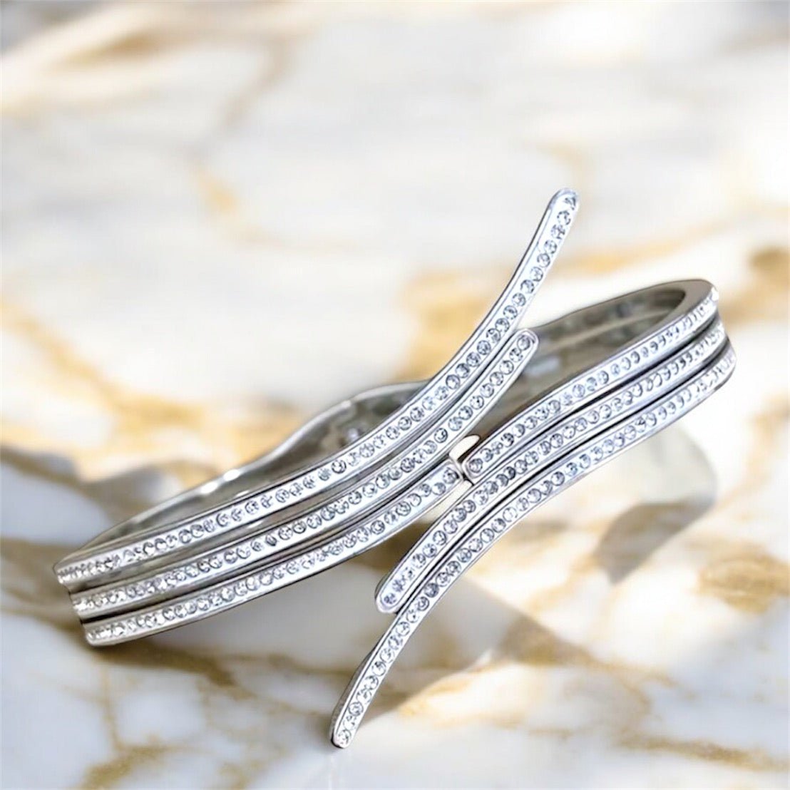 Offenes geschwungenes Armband Silber - CrystalScents