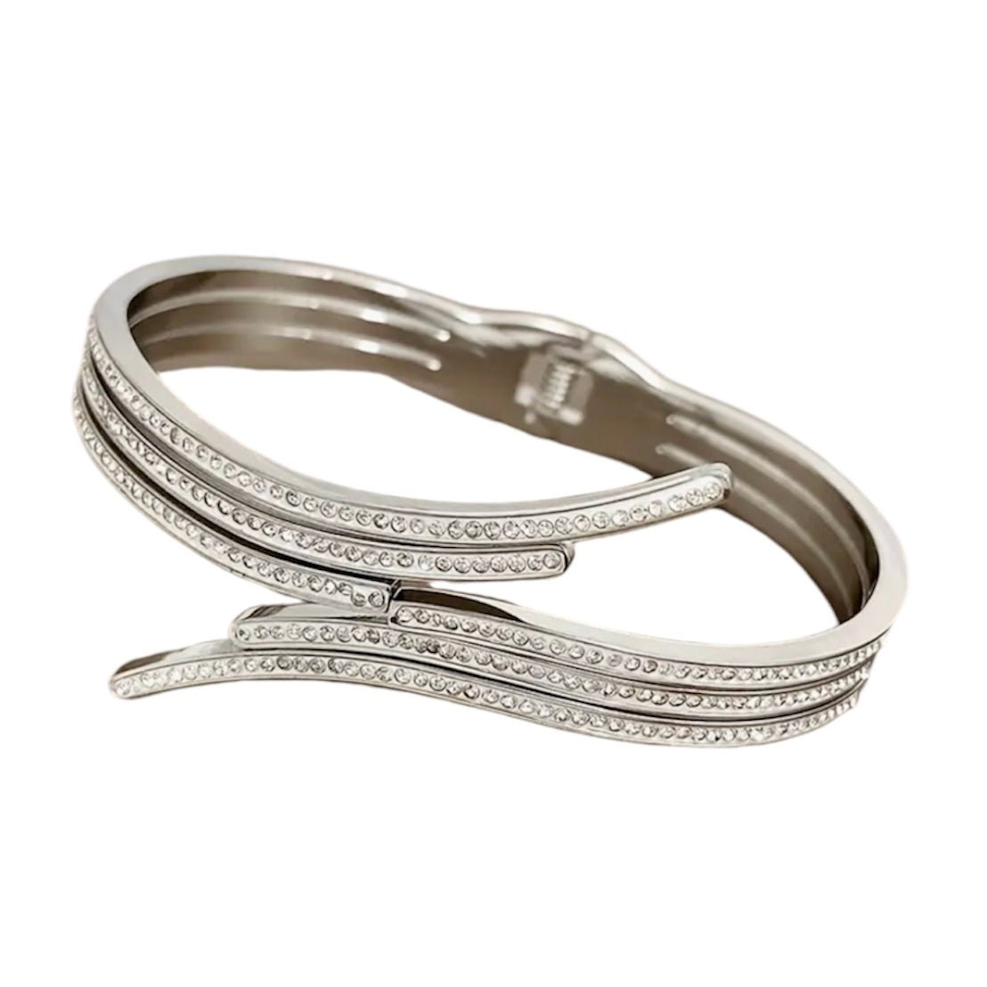 Offenes geschwungenes Armband Silber - CrystalScents