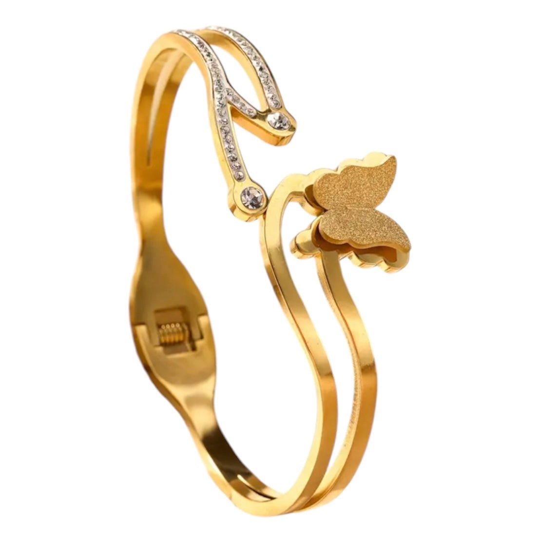 Offenes goldenes Armband mit Schmetterling - CrystalScents