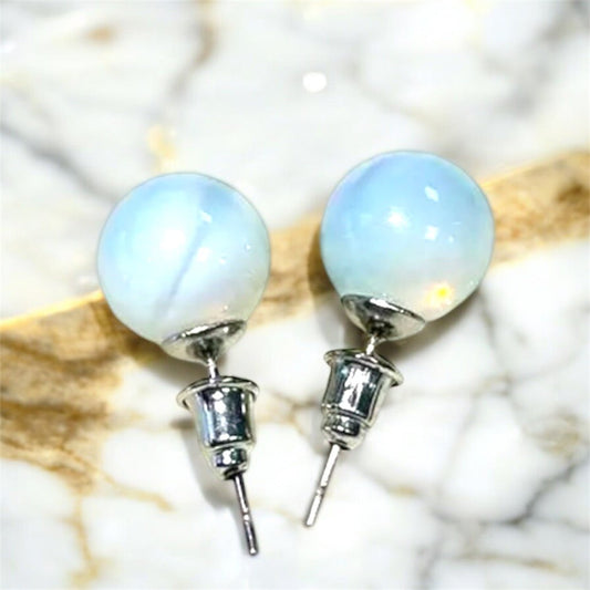 Ohrringe mit Opalit - Kugel - CrystalScents