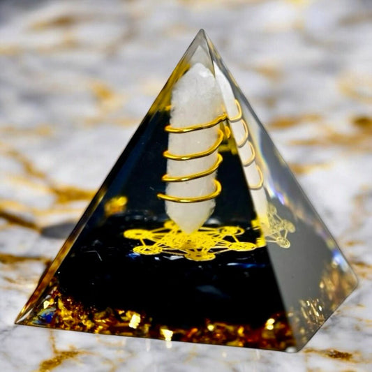 Orgonit Pyramide Obsidian mit Doppelender - CrystalScents