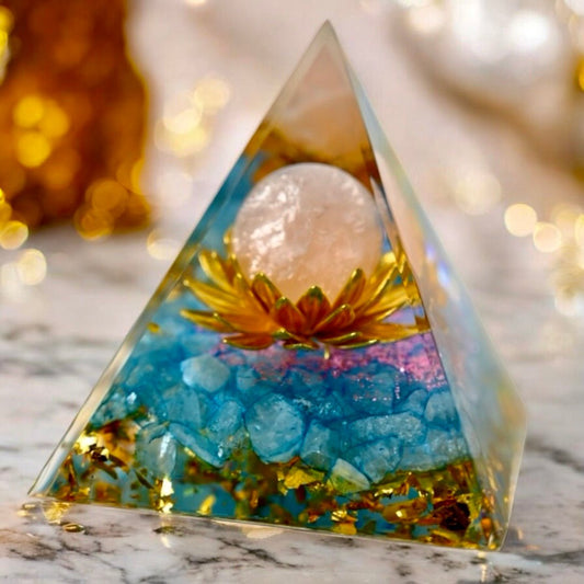 Orgonit Pyramide; Rainbow Blume des Lebens - CrystalScents