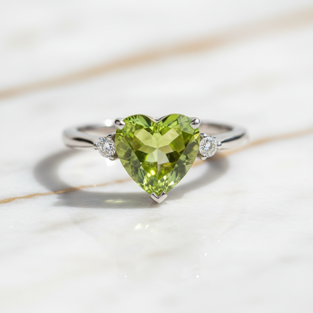 Peridot Ring hell scharf 5