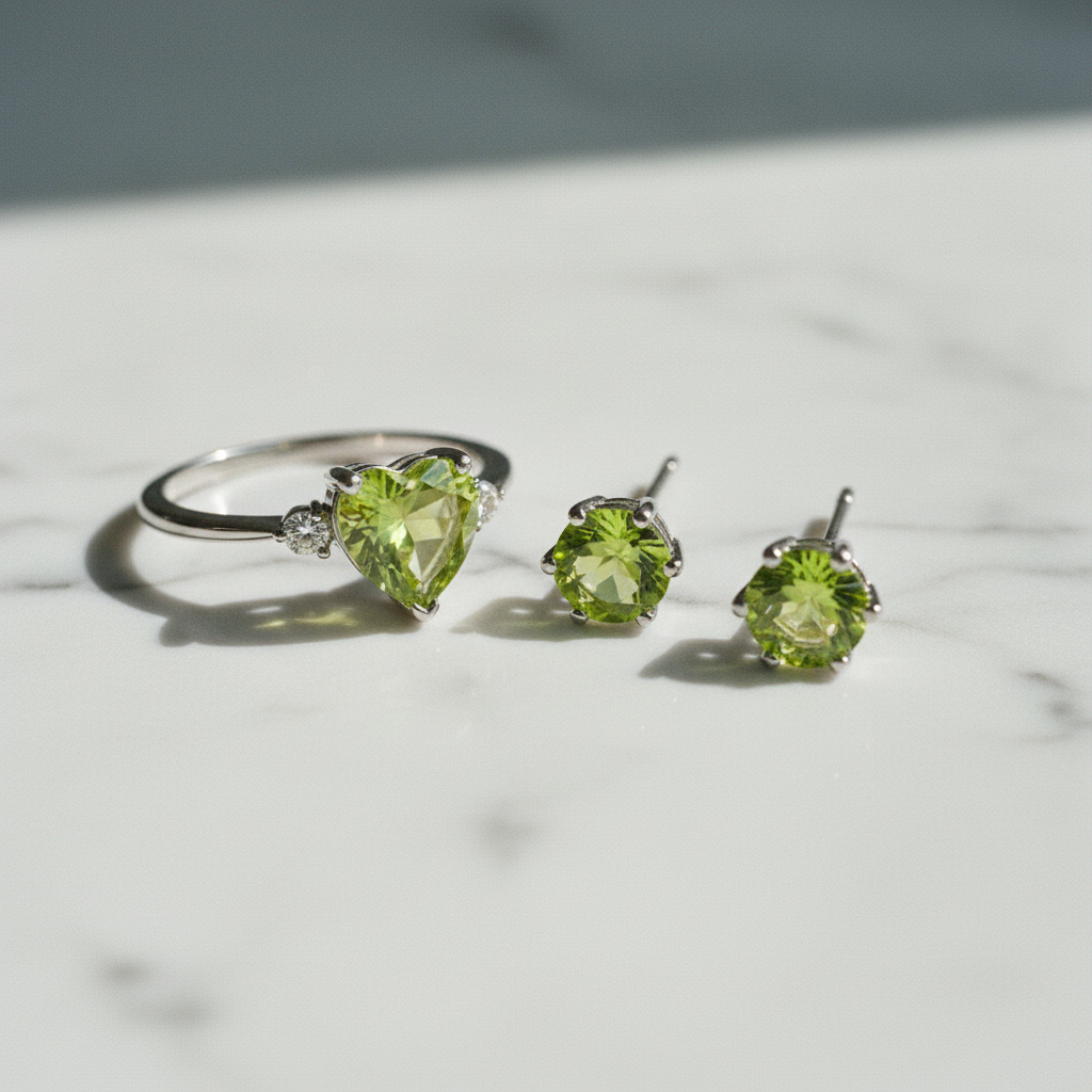 Peridot Set natürlich 4
