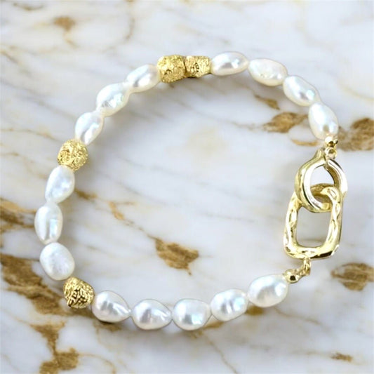 Perlenarmband mit Goldelementen - CrystalScents