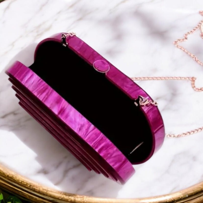 Pinke Perlmutt Clutch - CrystalScents