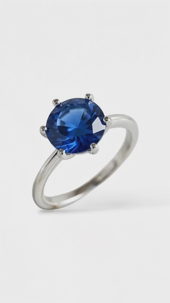Saphir Ring – Silber in Tiefblau
