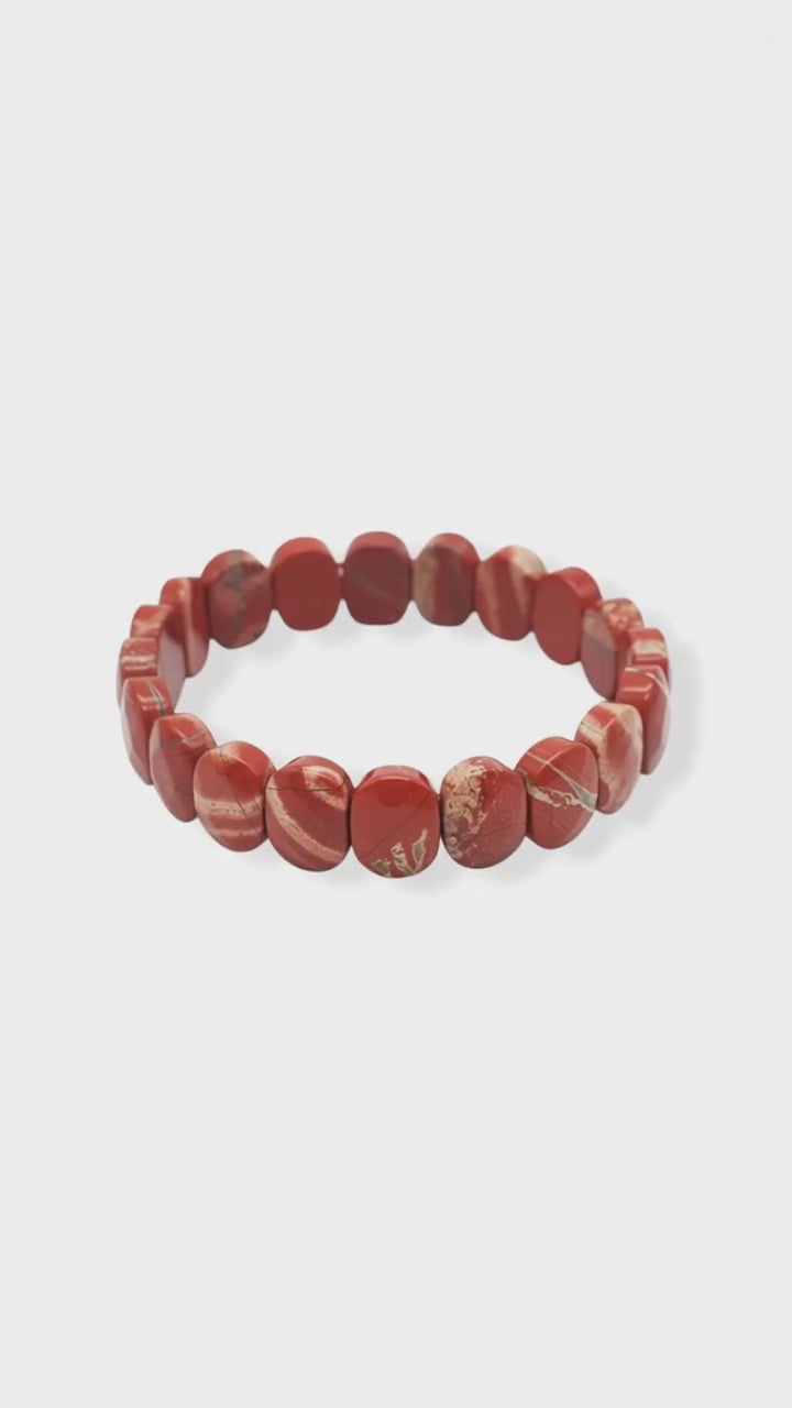 Roter Jaspis Facettenarmband - Energie & Feuer