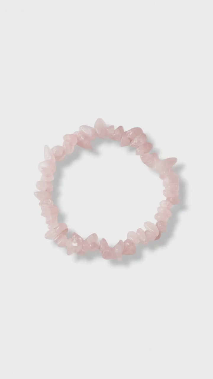 Rosenquarz Splitterarmband  – Herzensfreude & Harmonie