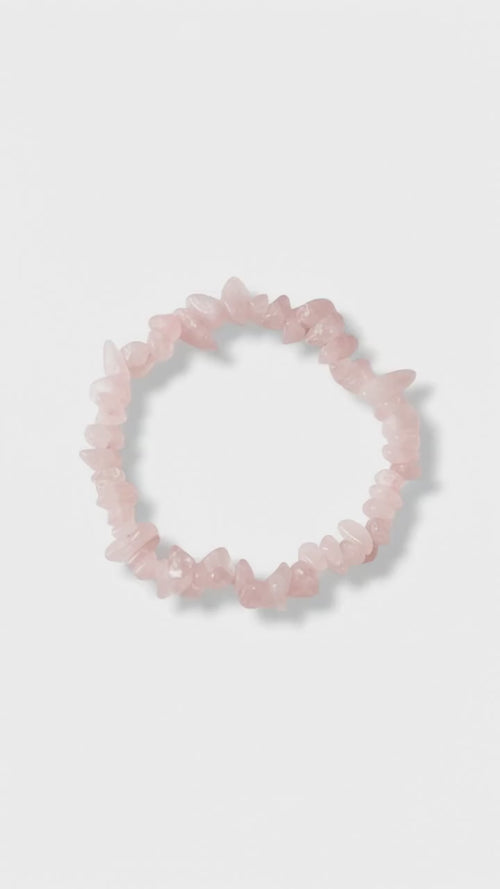 Rosenquarz Splitterarmband – Herzensfreude & Harmonie CrystalScents