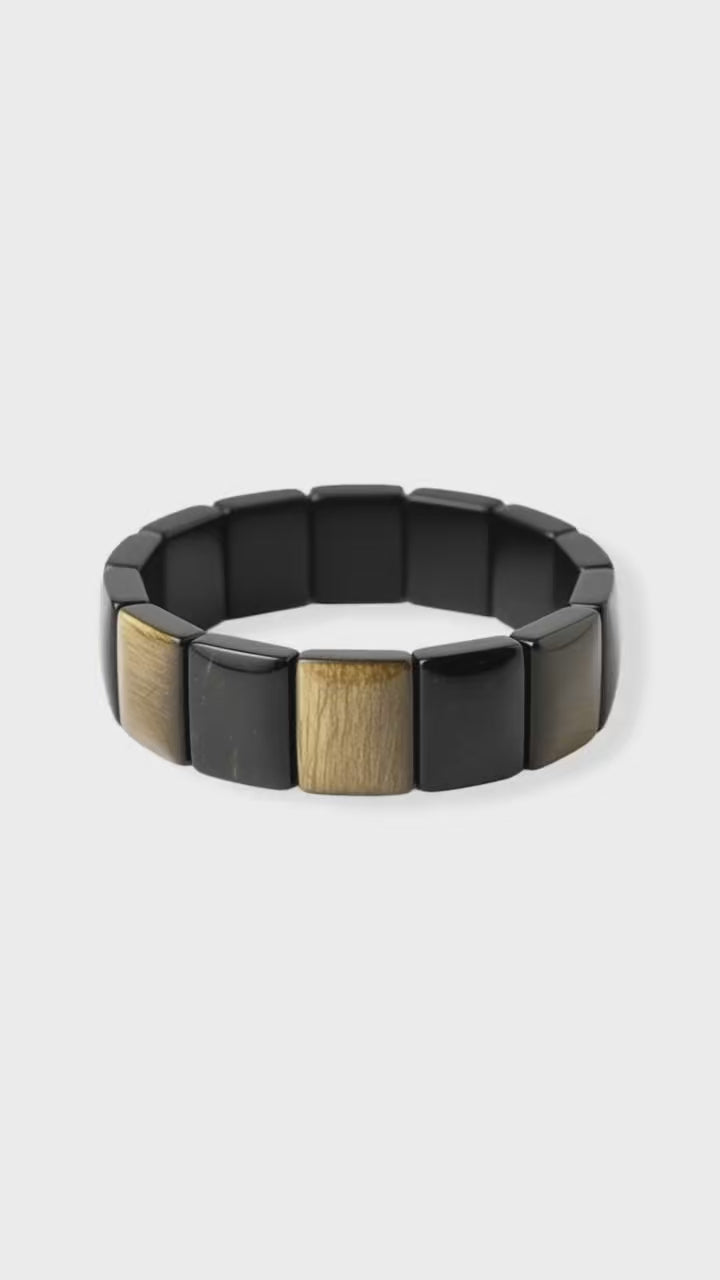 Gold Obsidian – Breites Armband mit magischem Schimmer