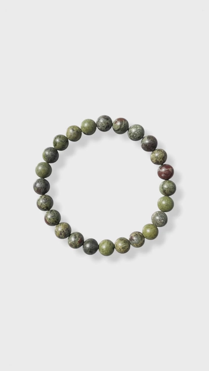 Drachenblut Jaspis Kugelarmband - Mut & Ausdauer