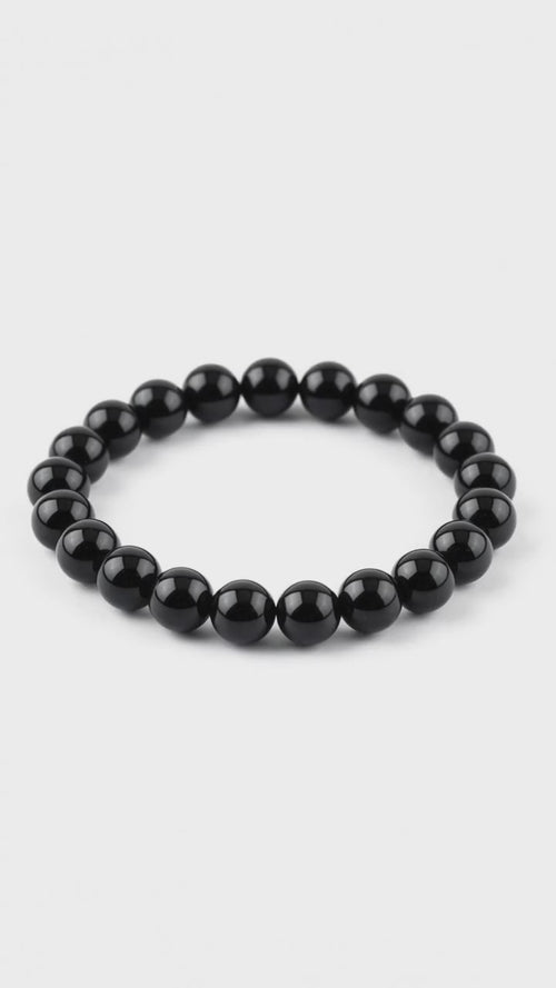 Obsidian Kugelarmband – Tiefschwarzer Glanz CrystalScents