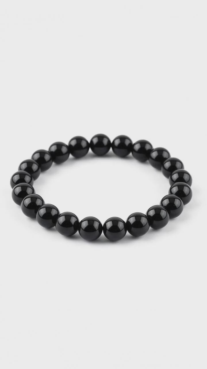 Obsidian Kugelarmband – Tiefschwarzer Glanz