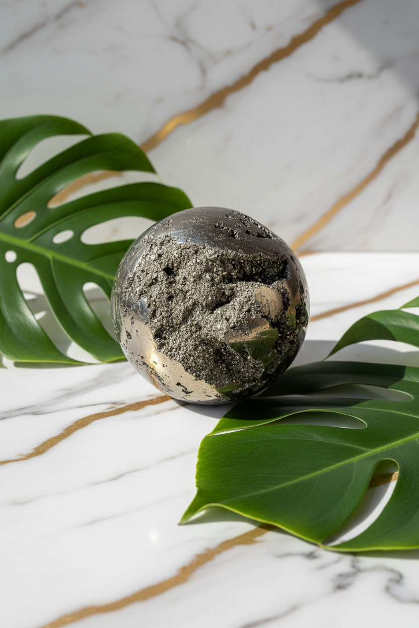 Pyrit Kugel Monstera