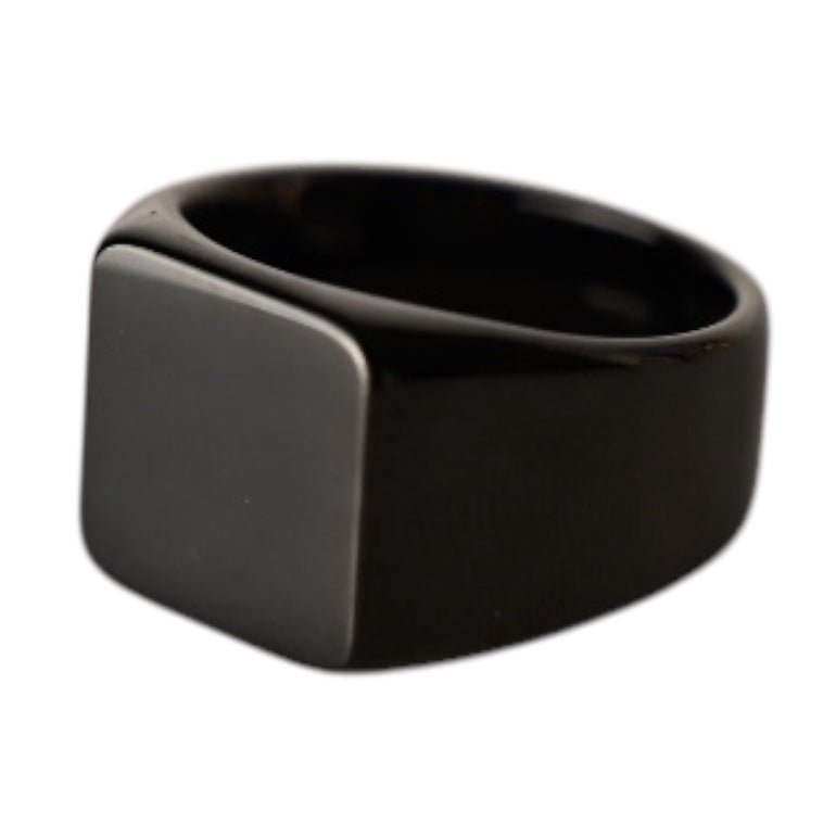 Quadratischer schwarzer Ring - CrystalScents