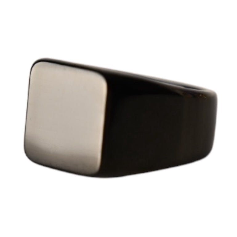 Quadratischer schwarzer Ring - CrystalScents