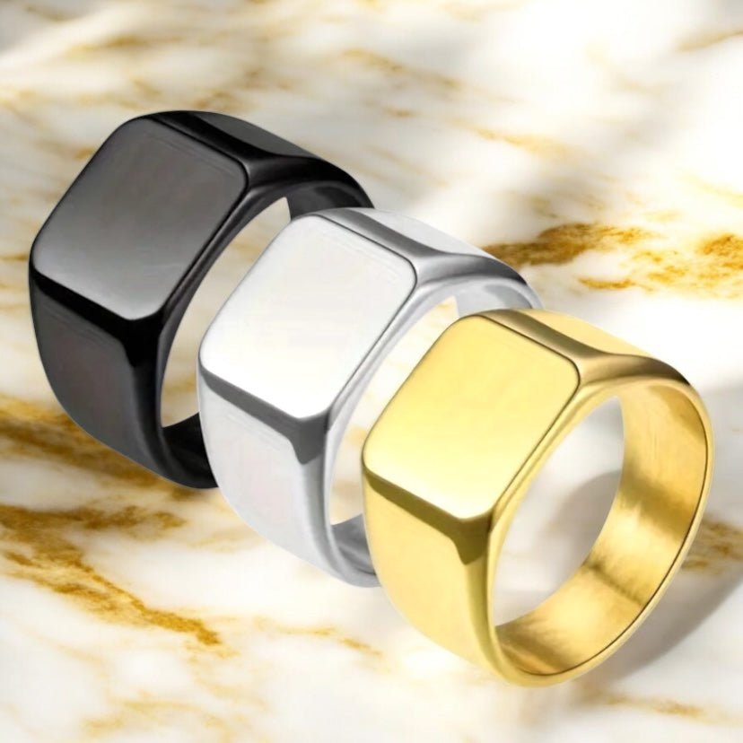 Quadratischer silberner Ring - CrystalScents