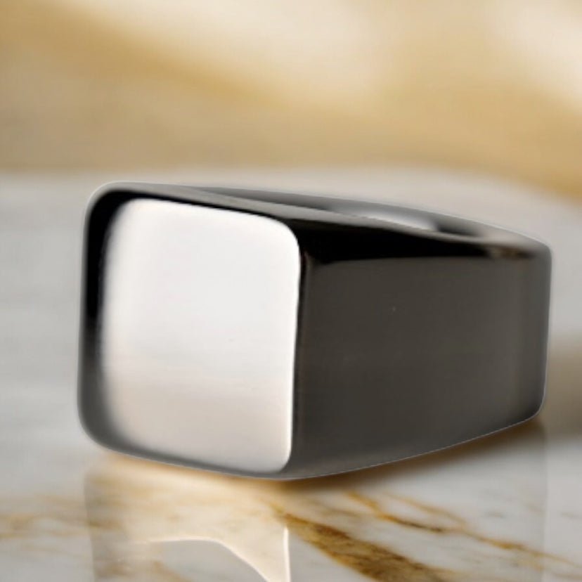 Quadratischer silberner Ring - CrystalScents