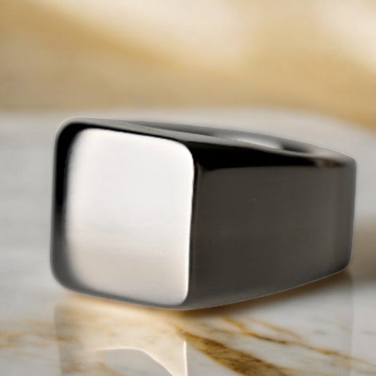 Quadratischer silberner Ring - CrystalScents