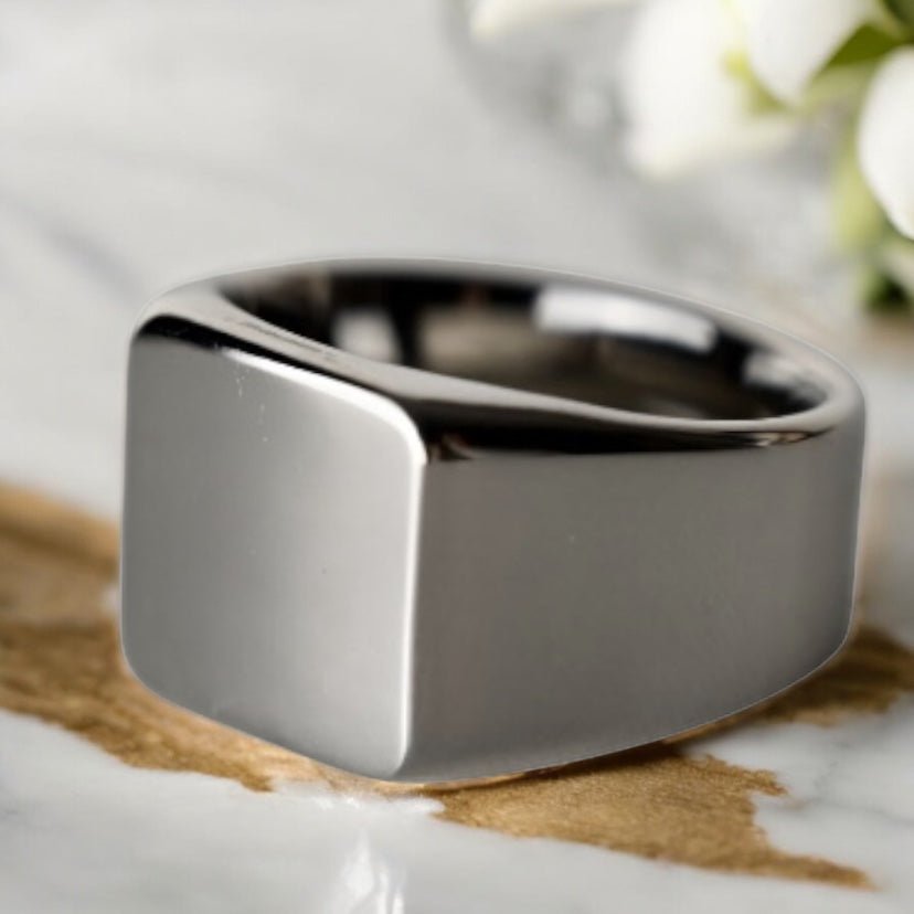 Quadratischer silberner Ring - CrystalScents