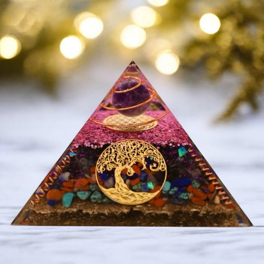 Riesige Orgonit Pyramide „Baum des Lebens“ - CrystalScents
