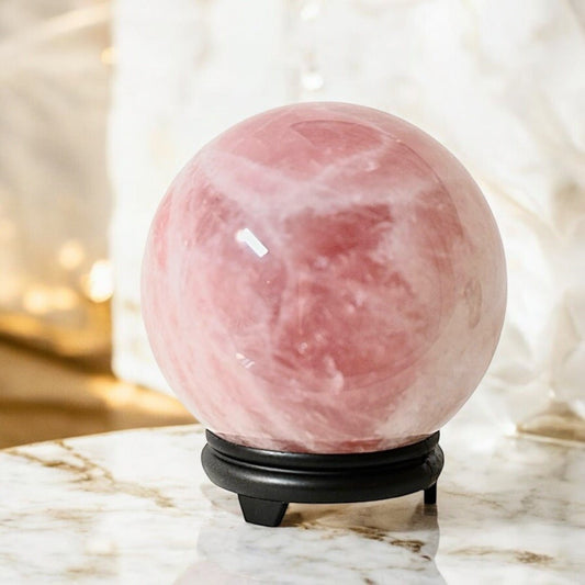 Riesige Rosenquarz Kugel - CrystalScents