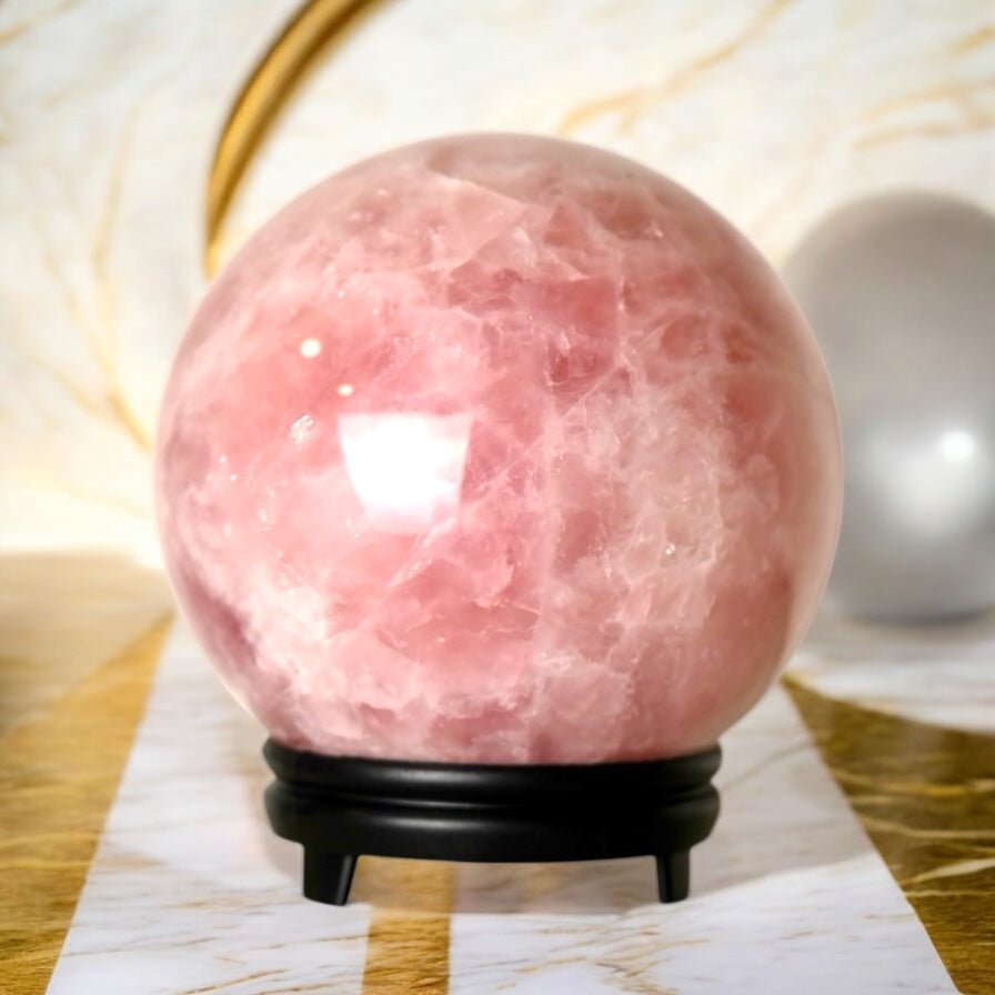 Riesige Rosenquarz - Kugel - CrystalScents